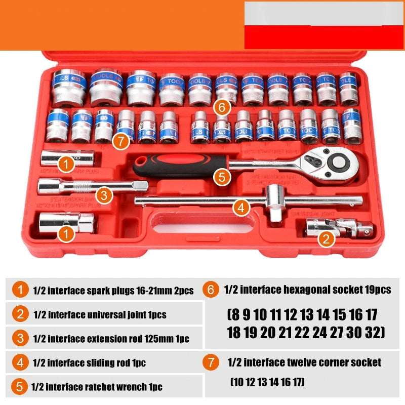 Advanced Car Repair Kit , Ratchet Wrench Set with Sockets Screwdriver Bits, Professional Tool Set, Car Maintenance Essentials