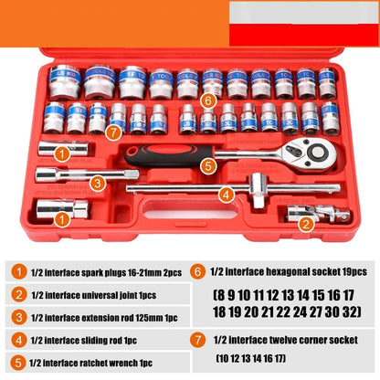 Advanced Car Repair Kit , Ratchet Wrench Set with Sockets Screwdriver Bits, Professional Tool Set, Car Maintenance Essentials