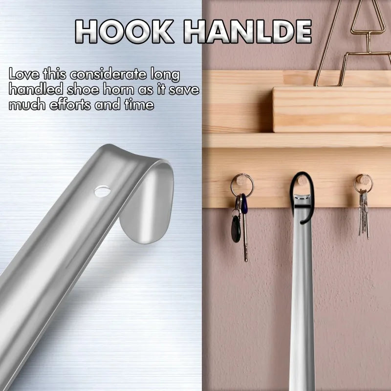 1Pcs Metal Extra Long Shoehorn Professional Shoe Wearer Shoes Lifter Shoes Spoon Lazy Does Not Bend Shoe Draw Helper Shoe Spoon
