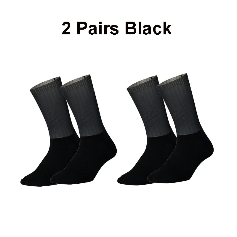 Cycling Slip Anti Silicone Summer Whiteline Aero Socks Socks Men Bicycle Sport Running Pure Color Bike Socks Calcetines Socks