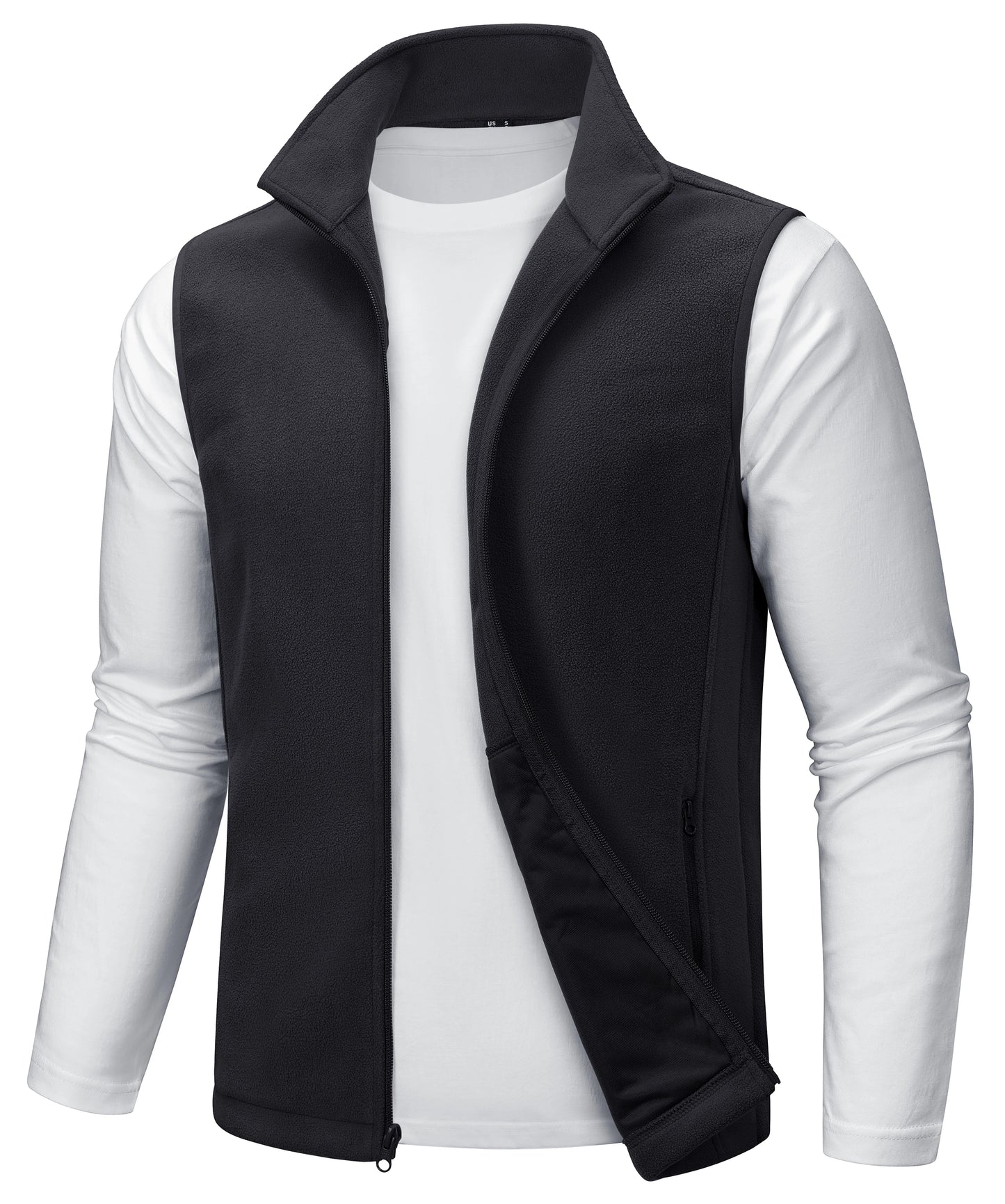TACVASEN Men's Fleece Vest Zip Up Lightweight Sleeveless Jacket Warm Polar Fleece Outerwear with Pockets Casual Golf Hiking Vest