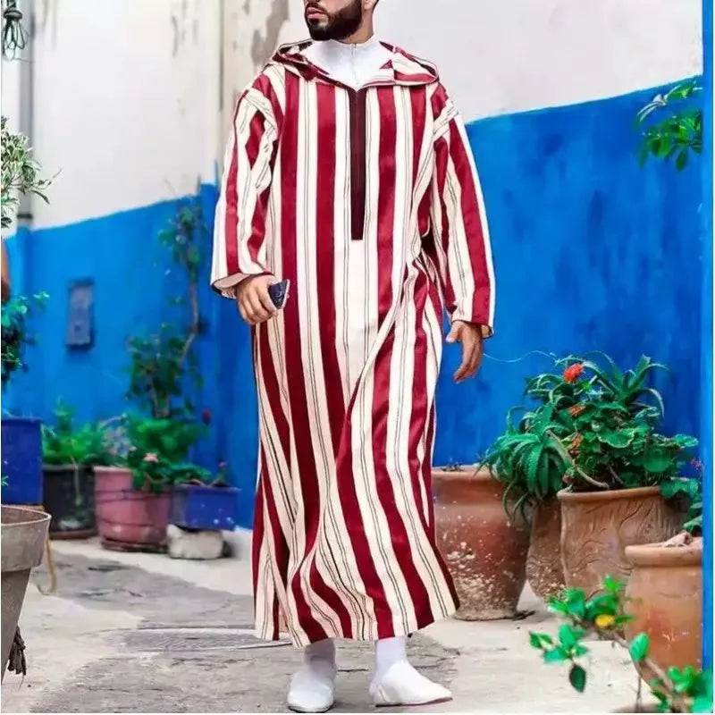 Muslim Mens Tshirt Robe Slim White Islamic Prayer Wear Casual Outfit