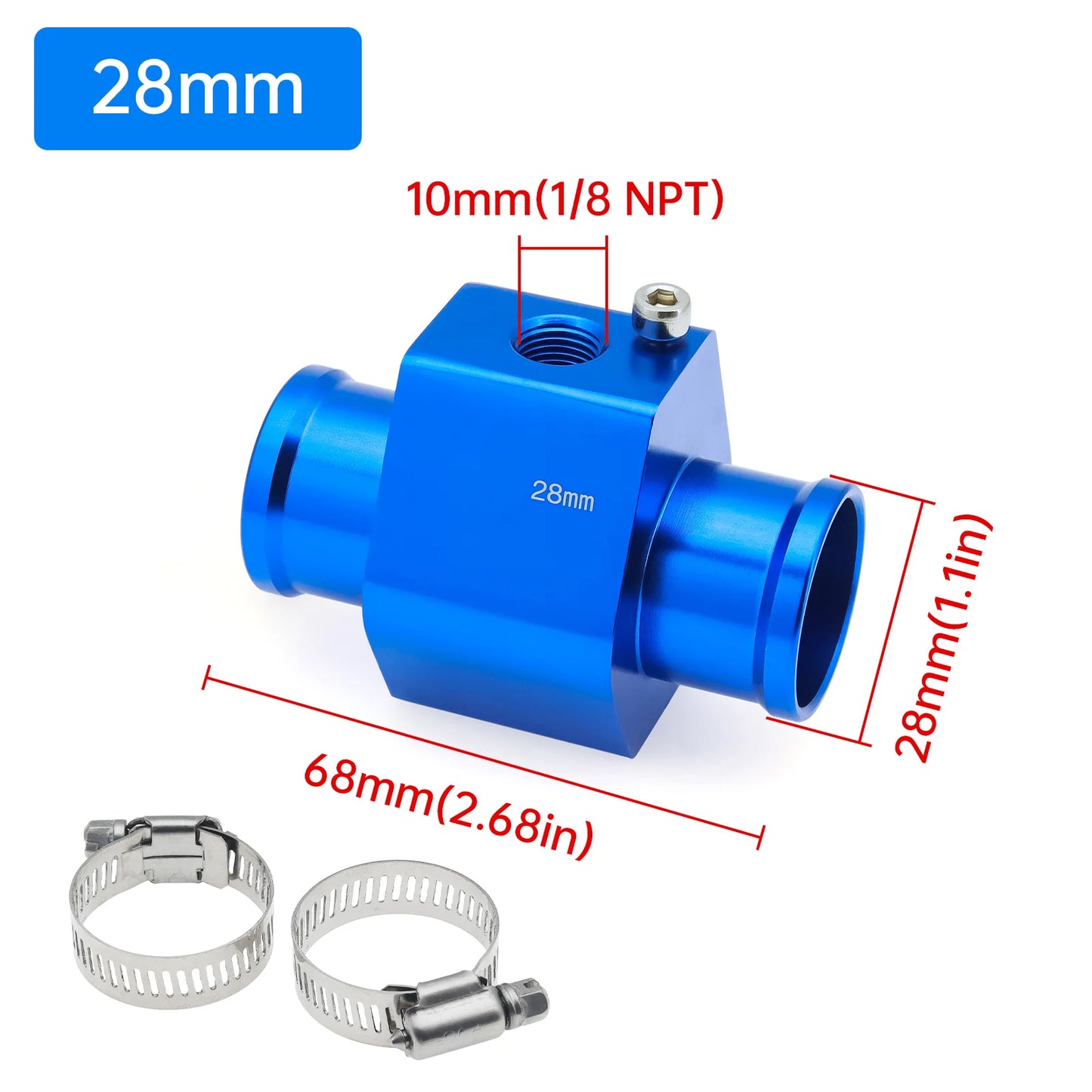 HD Car LCD Water Temperature Meter Thermometer Voltmeter Gauge 2in1 Temp&Voltage Meter 10mm Sensor 26~40mm Adapter(Option)12V/24