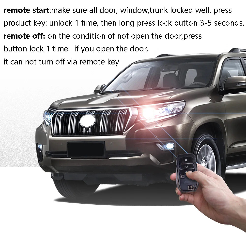 For Sienna 2018 2019 2020 2021 OBD CANBUS Engine Push Start Car Remote Key Starter System And Keyless Entry Access Plug Play