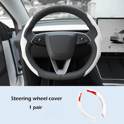 Matte White Steering Wheel Covers for Tesla Model Y Juniper Model 3 Highland Steering Wheel Cover Protector Car Accessories 2026