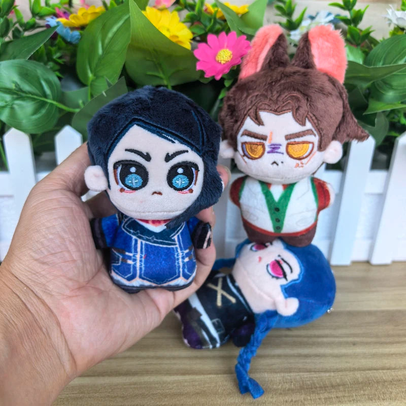 In Stock 10cm Cute Cosplay Anime Game Powder Jinx / Machine Herald Viktor / Caitlyn Kiramman Plush Toys Keychain Plushie Doll