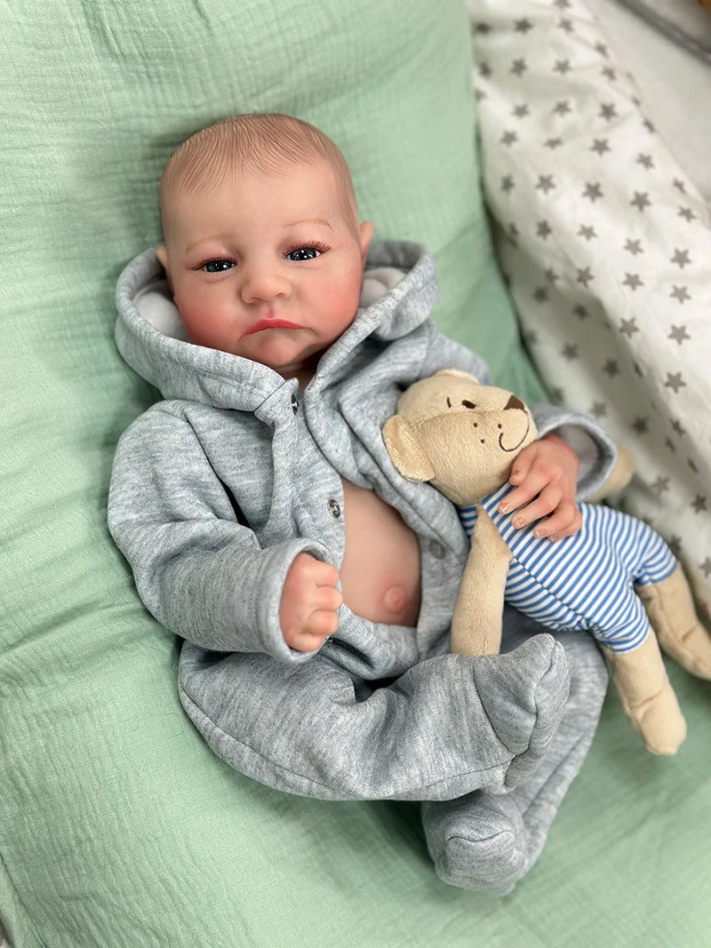 Cokela 19inch/48cm Real Baby Doll Reborn Doll Soft Touch Realistic Silicone Reborn Baby Doll With Hand-Drawing Hair