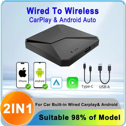 Android 13 Carplay AI Box Wireless Android Auto Smart TV Box For Youtube Netflix Toyota Mazda Hyundai Haval GMC Ford MG VW Kia