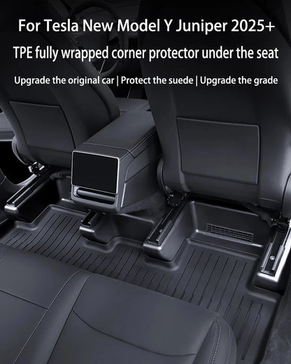 Underseat Protector Seat Track Cover for Tesla Model Y Juniper 2025 2026 Seat Slide Rail Pad Guard Anti-Kick Pad Accessories