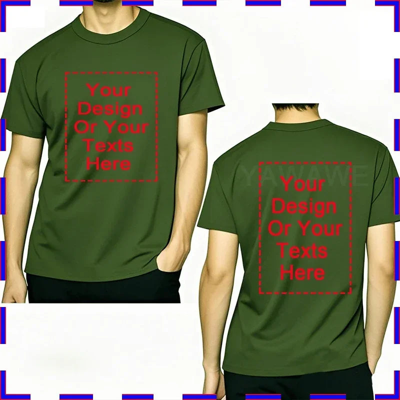 Customized Tee Shirt For Men Design Your Logo Here Cotton Unisex Tshirt  Cotton Summer Top Fashion Unisex Tshirt