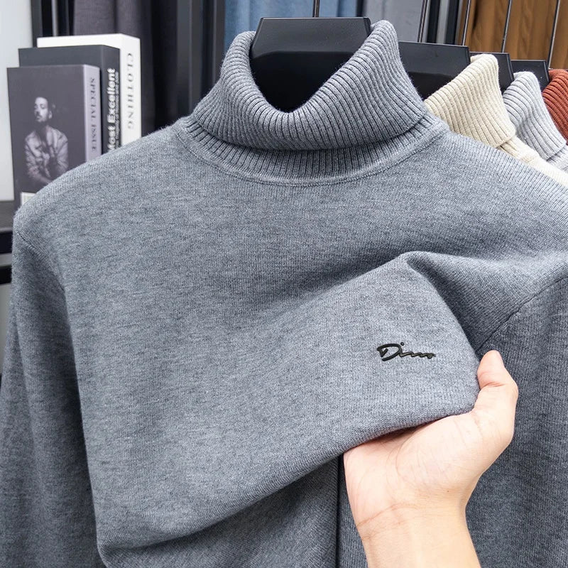 Luxury Brand Man Long-Sleeved Knitwear Letter Embroidery Cool Collar Spring British Style Sweater Business Fashion Mens Clothing