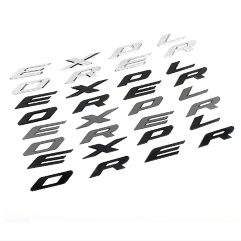 3D ABS Chrome Black Letters Explorer Logo Car Front Hood Emblem Bonnet Badge Sticker For Explorer 2011-2021
