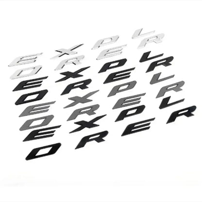 3D ABS Chrome Black Letters Explorer Logo Car Front Hood Emblem Bonnet Badge Sticker For Explorer 2011-2021