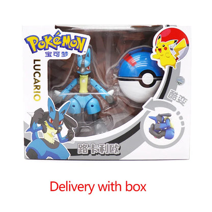 Hot Pokemon Figure Greninja Lucario Pokeball Gyarados Pikachu Dragonite Gengar Mew Venusaur Elf Poke Ball Toy Kids Birthday Gift