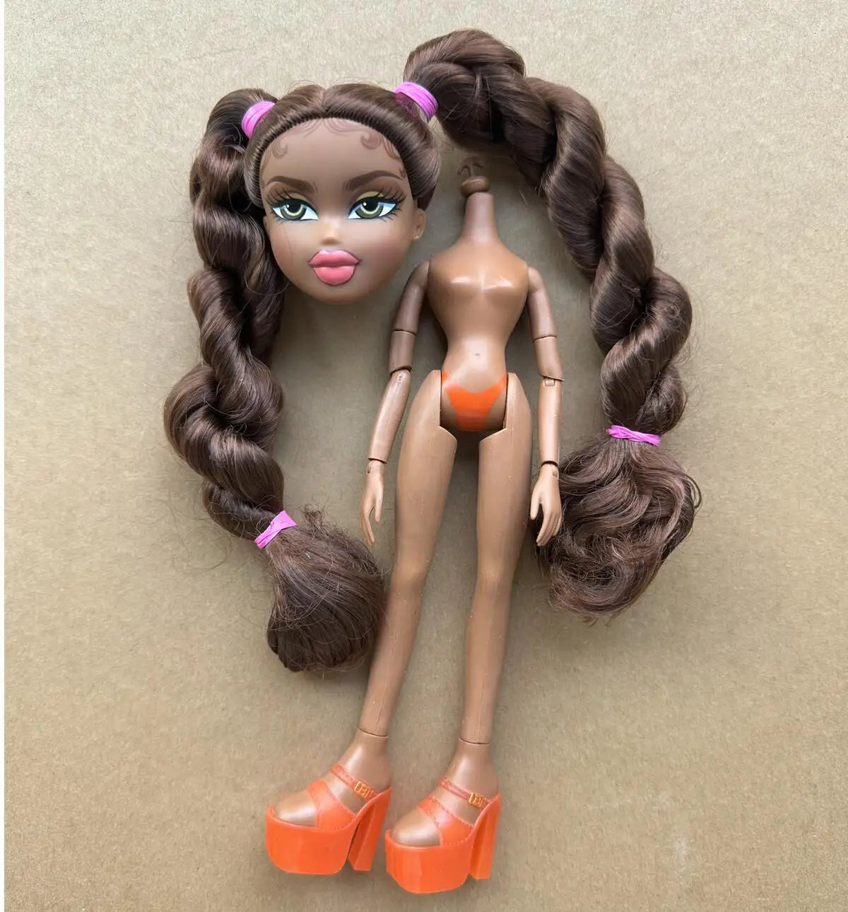 2001 Version Original Brazz Doll Multi-Joint Movable Vintage Rare Face Doll Heads And Shoes Replacement Hand DIY Toy Accessories