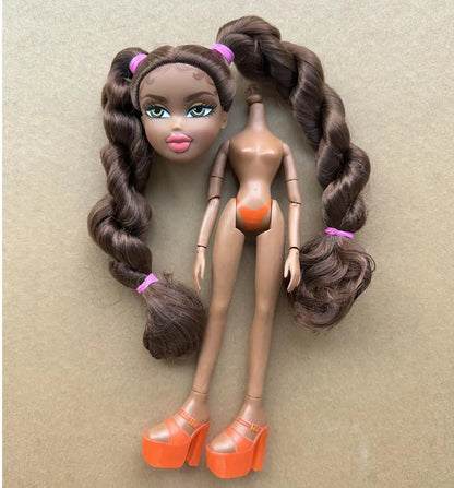 2001 Version Original Brazz Doll Multi-Joint Movable Vintage Rare Face Doll Heads And Shoes Replacement Hand DIY Toy Accessories