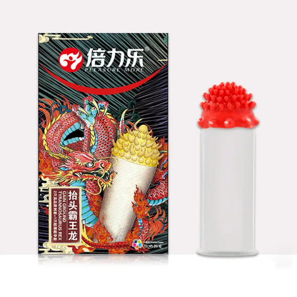 Ultra-Thin Lubricated Condoms Large Particles Ribbed Dotted Granular Passionate Contracepation Sex Toys for Men Penis Sleeves