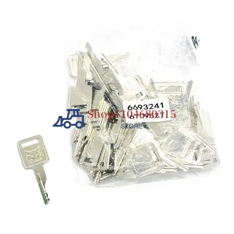 10 PCS Key  6709527 For BOBCAT Ignition Starter Switch Fit Skid-Steer Track Loader Mini Excavator MT55 D250 6693241