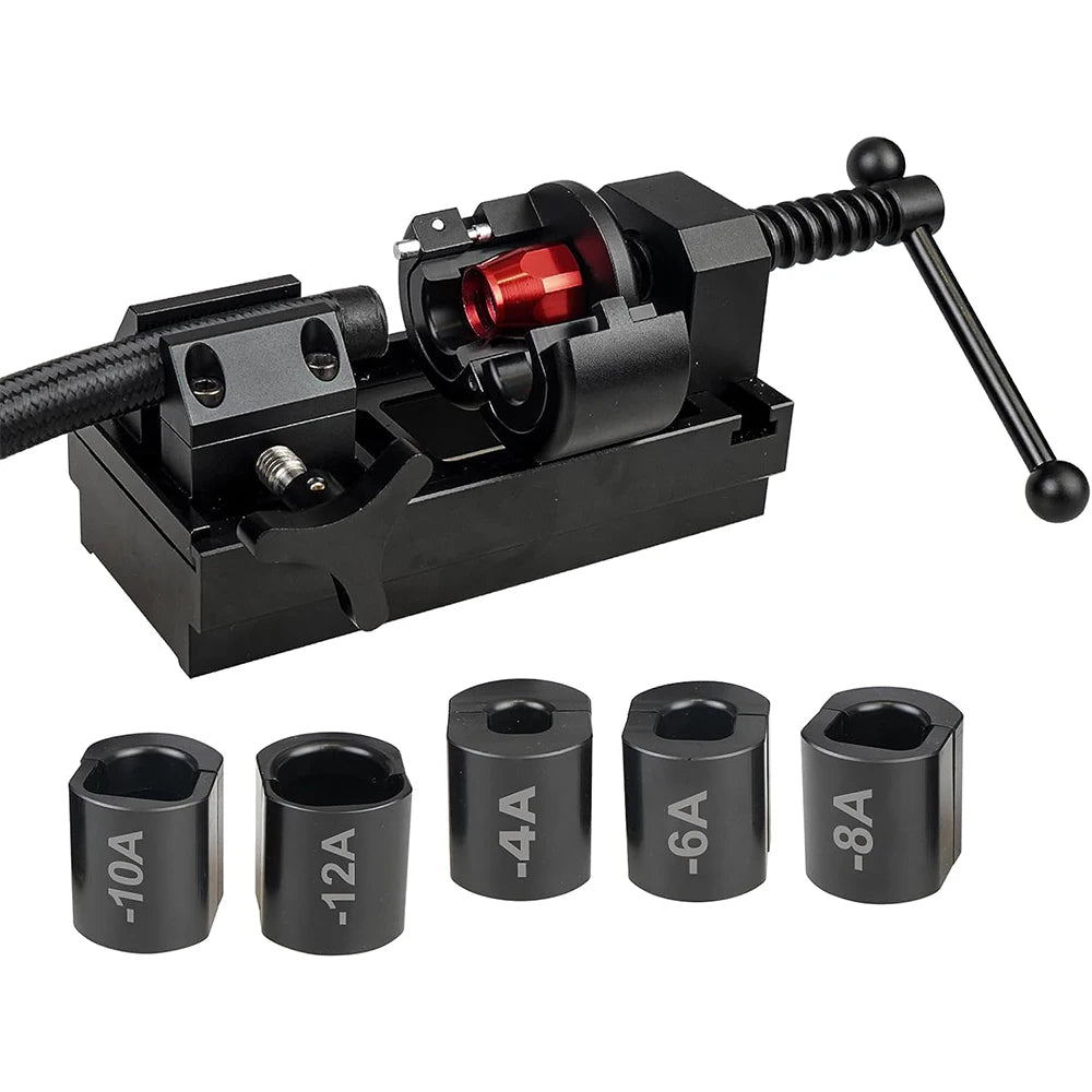 Fuel Line Fittings Installation Tool Kit, Aluminum Alloy Rotary Fuel Hose Connection Bracket For 4AN 6AN 8AN 10AN 12AN Connector