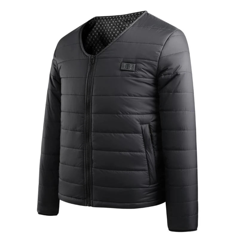 New Men'S Fashion Casual Winter Heated Long Sleeved Cotton Jacket With Usb Smart 24 Zone Heating Warmth Coat (No Power Bank)