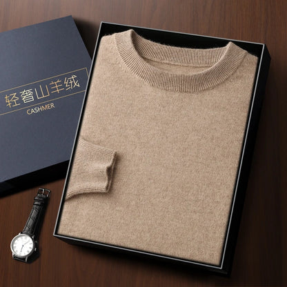 Fashion 100% Merino Wool Men's Sweater O-Neck Long Sleeve Pullover Spring Autumn Winter Basic Jumper Clothing Knitwear Tops