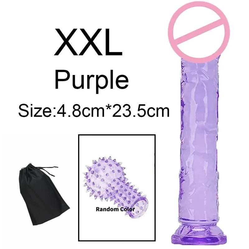 Realistic Anal Butt Plug Soft Jelly Dildo Suction Cup G Spot Anal Vaginal Masturbators Penis Dick Adult Sex Toys For Women Men