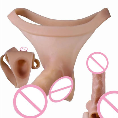 Strap on Dildo For Lesbian Gay Wearable Hollow Solid Penis Sleeves BDSM DICK Dildo Pants Strapon Penis Sex Toys for Couple Woman