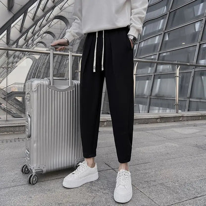 Man Sports Pants Solid Plus Big Size Harem Joggers Korean Deals Cool Trousers Autumn Winter Retro Essential Sweatpants for Men