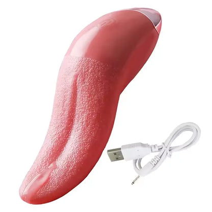 Rose Tongue Vibrator for Women 10 Vibration Modes Licking Nipple Clitoral Stimulator G-spot Massage Dildo Adult Sex Toy
