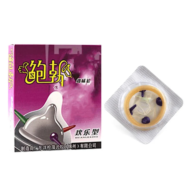 Ultra-Thin Lubricated Condoms Large Particles Ribbed Dotted Granular Passionate Contracepation Sex Toys for Men Penis Sleeves