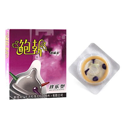 Ultra-Thin Lubricated Condoms Large Particles Ribbed Dotted Granular Passionate Contracepation Sex Toys for Men Penis Sleeves