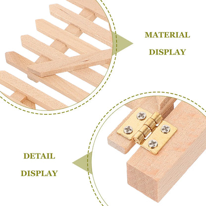Wooden Miniature Double Door :12 Scale Dollhouse Exterior Garden Fence Realistic Sturdy Natural Texture DIY Scene