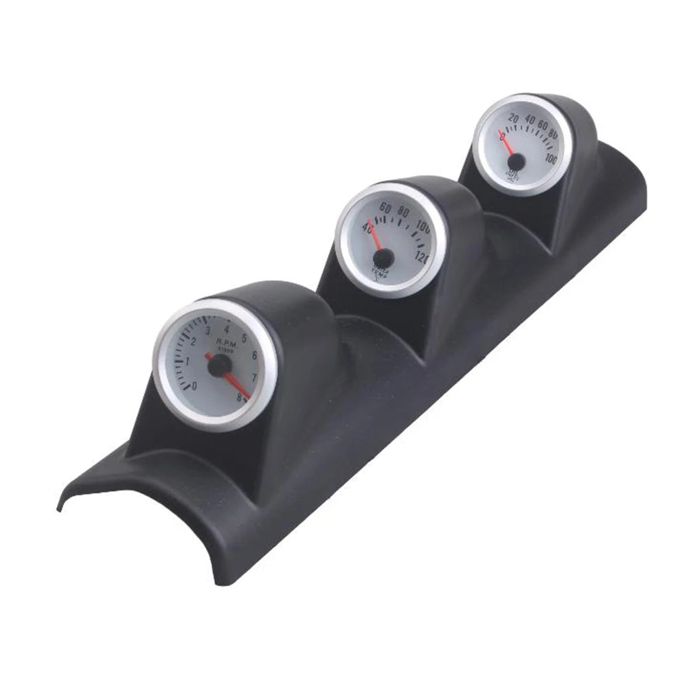 2" 52mm Blue LED Triple 3 Gauge Kit Tachometer Water Temp Oil Press Gauge Meter Racing Instrument Car Modification Speed Table