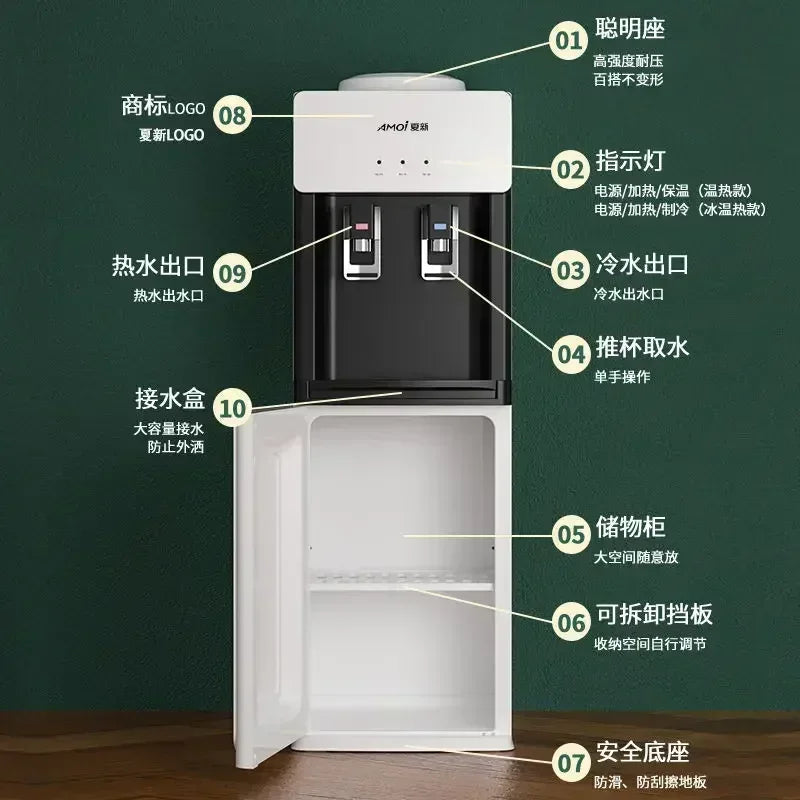220V Water Despenser Dispenser Household Vertical Refrigeration Heating Desktop Small Office Barreled Automatic Drinks AB