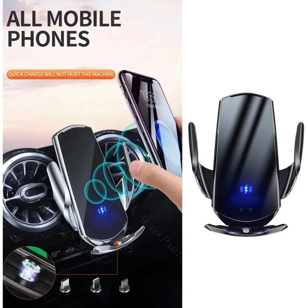 For Mercedes Benz CLA 200 2013-2019 Car Phone Holder 360 Rotatable Silicone Non-Slip 15W Wireless Charging Cars Accessories
