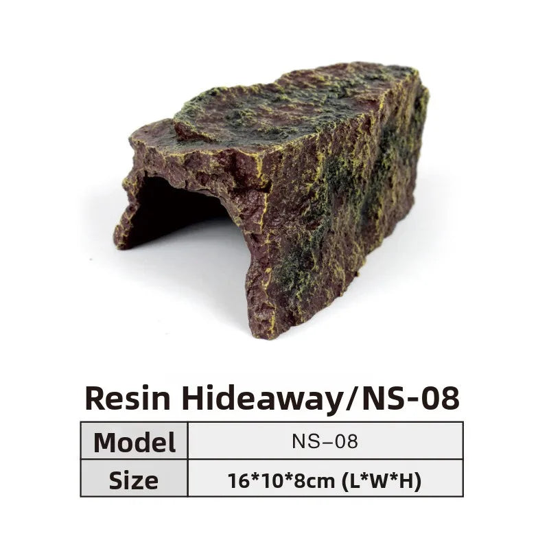 Nomoypet NS162 Rock Cave Simulation Pet Reptile Spider Turtle Sunbathing Platform Hideout Caves for Pets Reptiles Supplies