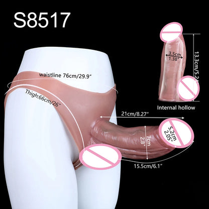 SXXY Strap-On Lifelike Penis Cover насадка на член Large Hollow DildoPants Intimate Adult Sex Toy for Couples Sex