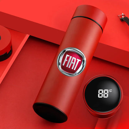 Car Smart Thermos Cup 500ml Portable Temperature Display Water Bottle For FIAT 500 500C 2012 500X 500L Fiat 695 Car Accessories