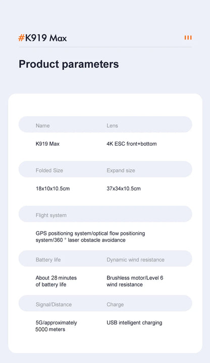 New K919 MAX Drone 8K GPS Professional HD 3-axis Gimbal Aerial Screen Remote Control Aircraft 5G HD Dual Camera Security drone