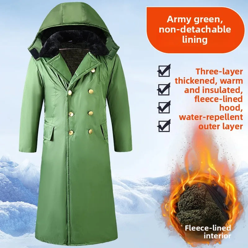 Thickened Cotton Jacket Removable Inner Vest Long Windproof Northeast Cold Storage Night Reflective Work Cotton Clothes
