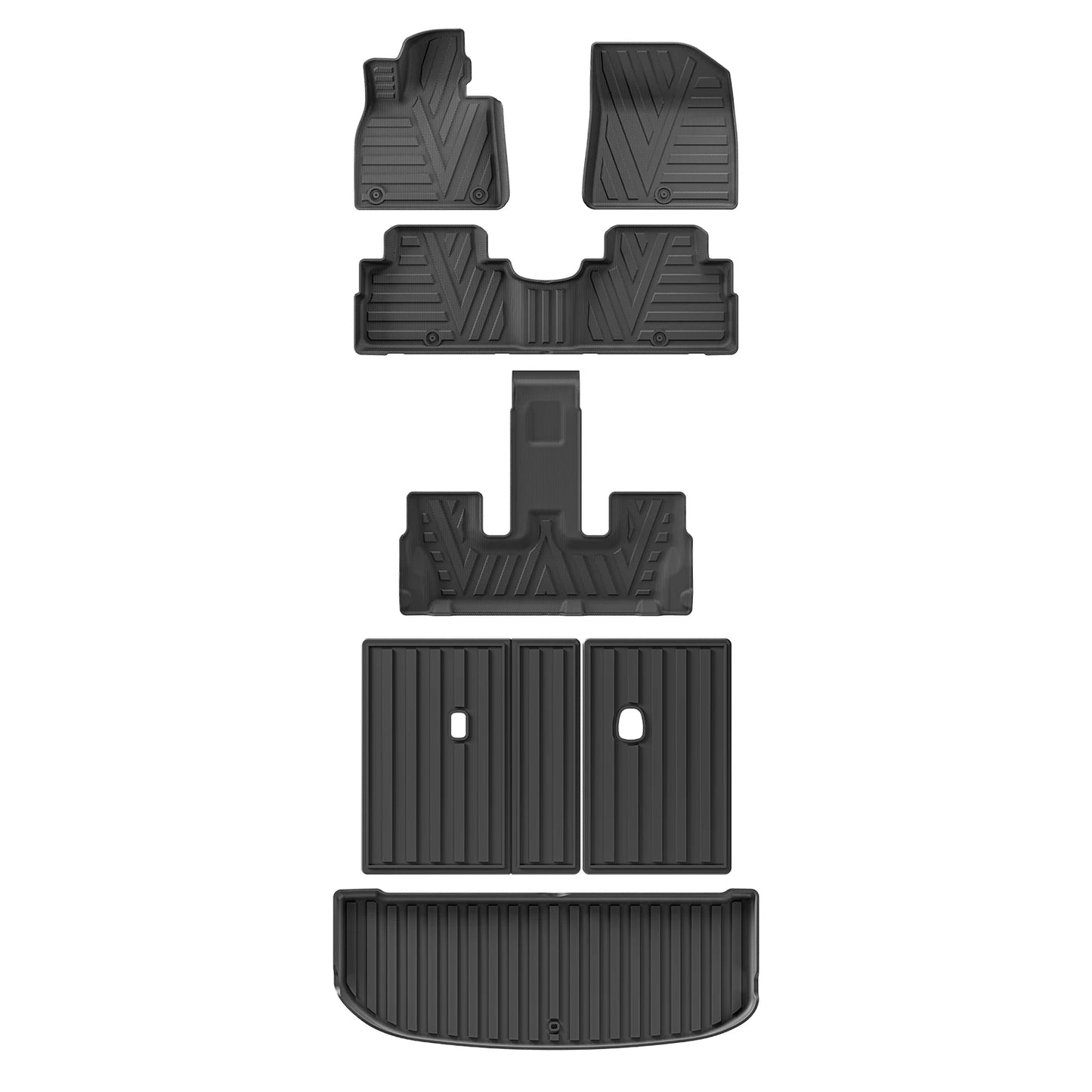 for Hyundai Palisade Fuel Version 2020-2024 TPE 3D Car Floor Mats Cargo Liner Trunk Pad All Weather Waterproof Black