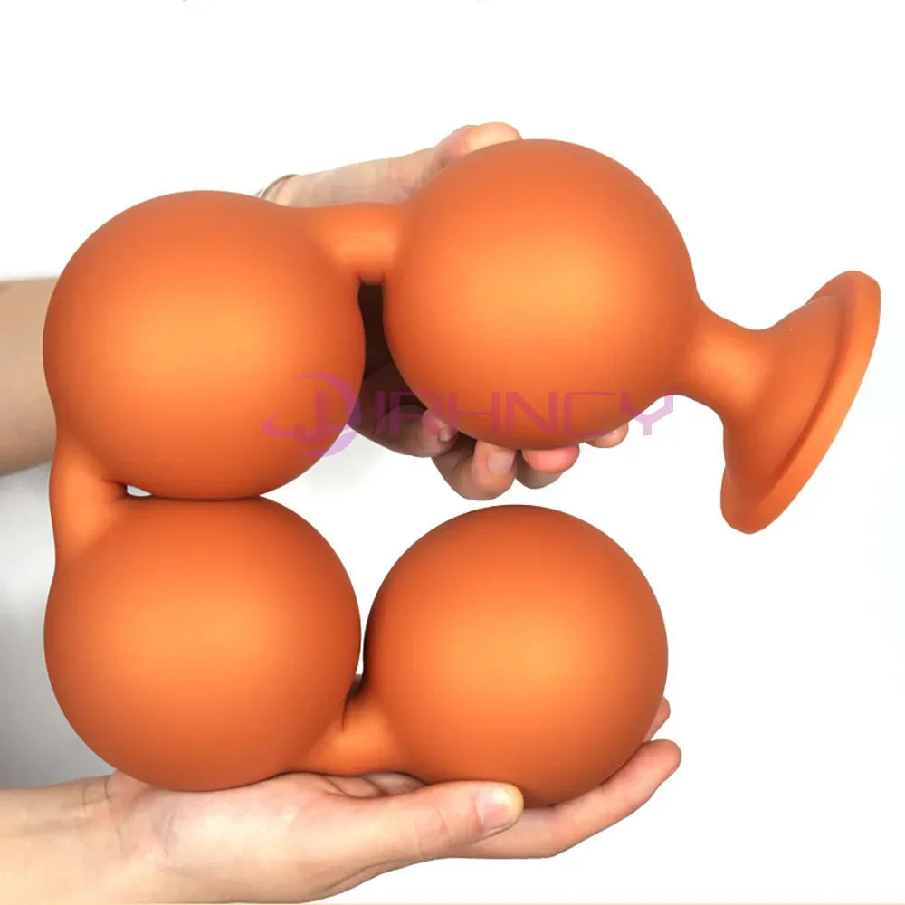 Huge Anal Plug 9cm Anal Beads 100% Liquid Silicone Soft Anal Balls Big Buttplug Prostate Massager Adult Sex Toys For Men
