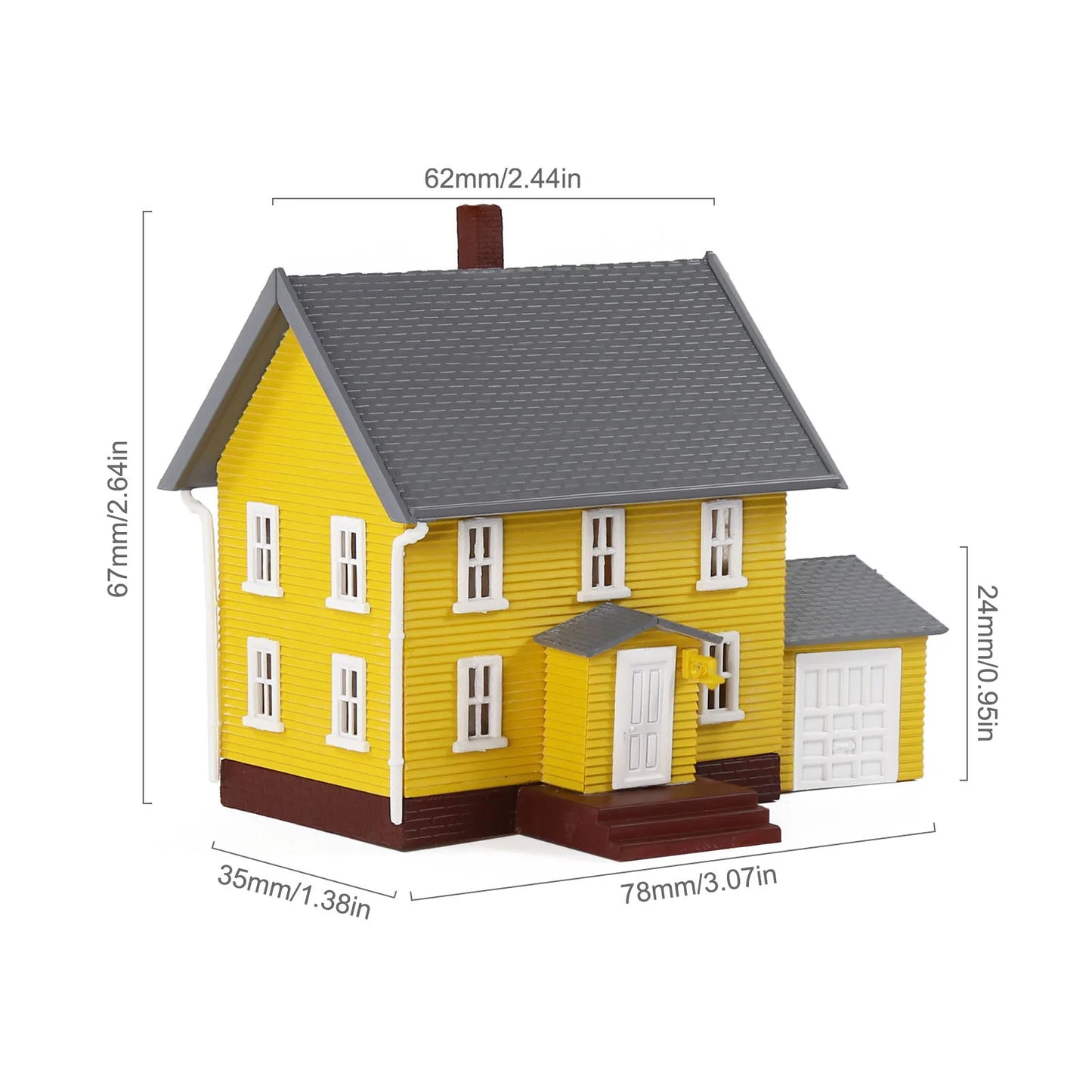Evemodel N Scale Model Dwelling House Pre-built Painted Two-story Building