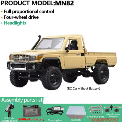 MN82PRO MN82 1/12 RC Car 4WD 2.4G Remote Control Car Simulation Classic All-terrain Off-road LED Light RC Truck Toys As Kid Gift