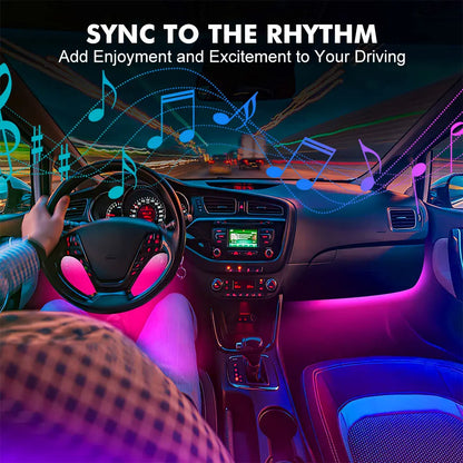 Neon LED Interior Car Light APP Music Remote Control RGB Underglow LED Ambient Light USB/Cigar Plug Auto Atmosphere Lighting 12V