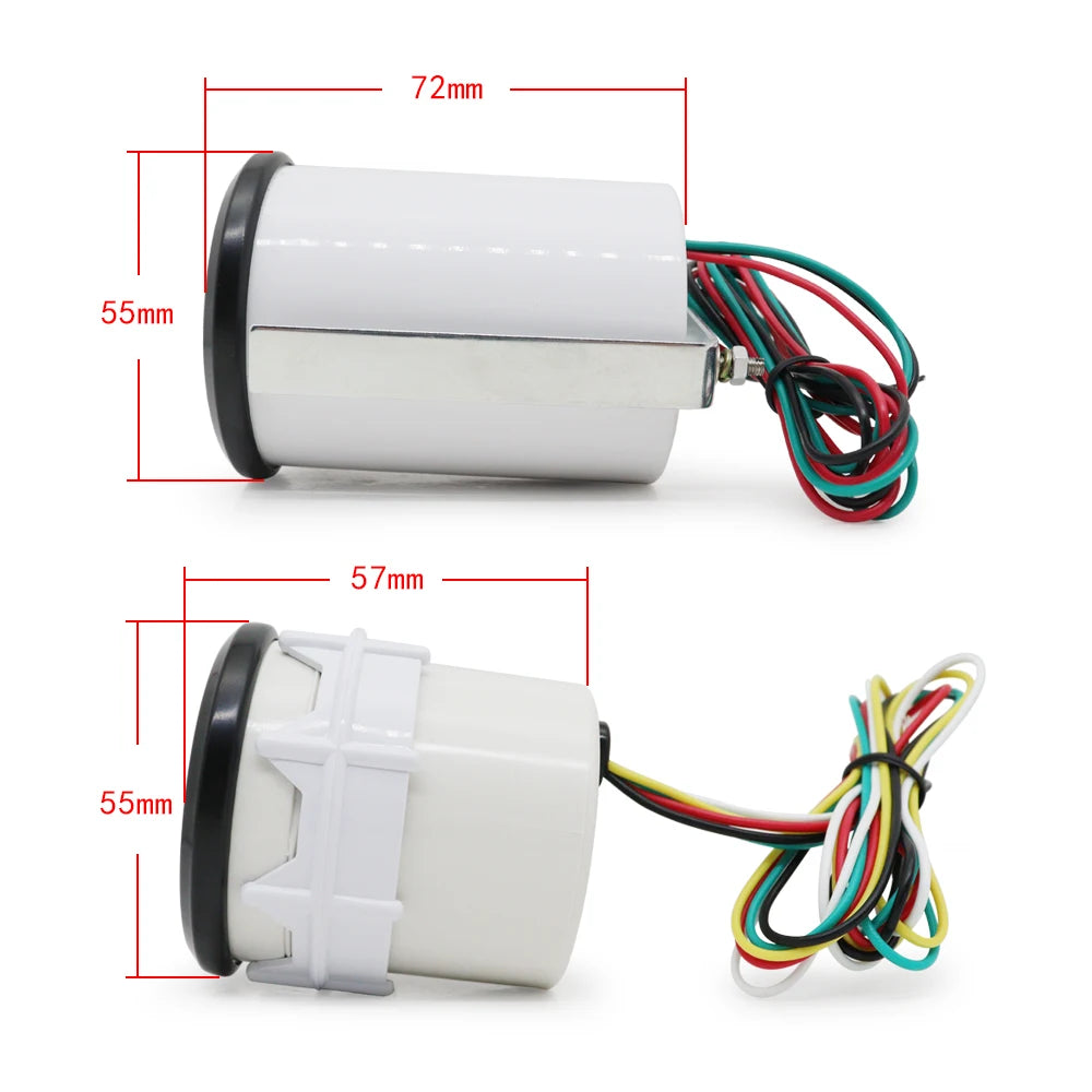 52mm Boost/Vacuum/Water Temp/Oil Temp/Oil Press/Voltage/Tachometer/Air Fuel Ratio/EGT Gauge Analog Blue Led+ 52MM Gauge Pods