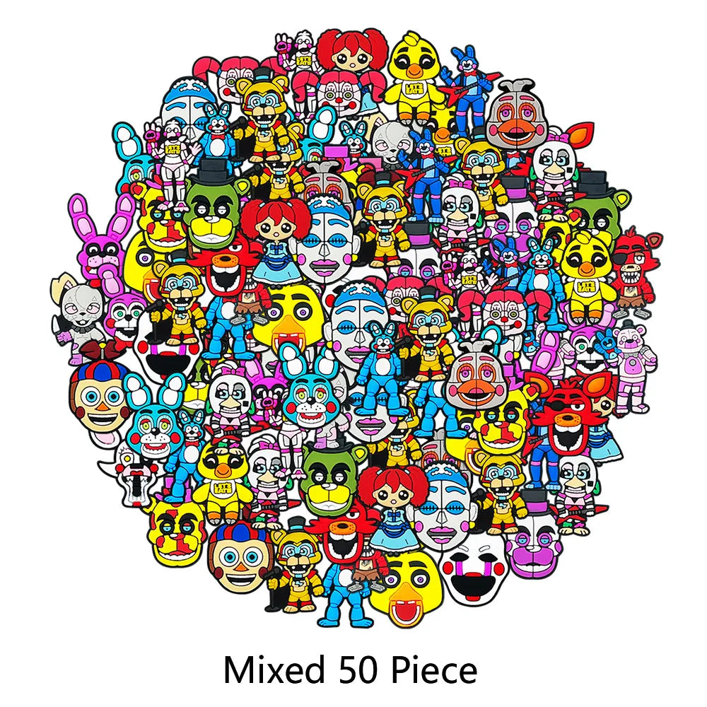 24-100PCS Mix Cartoon Shoe Charms Anime Character Comic Clog Sandal Shoe Accessories Decoration Buckle Fit Wristbands Kids Gifts