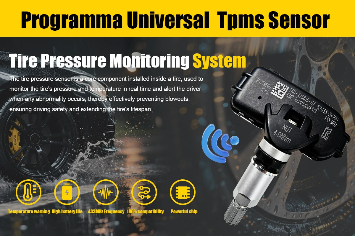 1/4PCS 433MHZ Tire Pressure Monitor System TPMS Fit For Hyundai Grandeur i40 Azera Replacement For 529333V100 52933-3V100