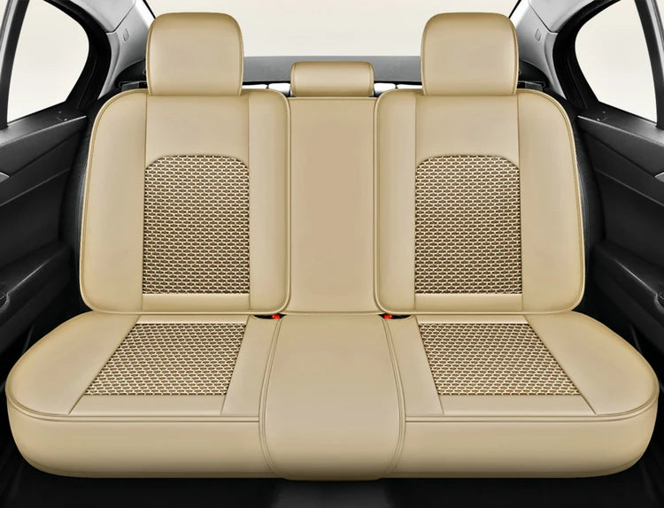 5-seat  car seat cover, new nappa leather ice silk fixed lumbar support, four-season universal, suitable for most cars