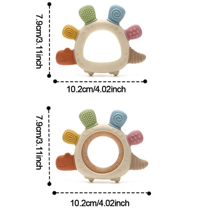 Baby Dinosaur Silicone Teething Toys BPA Free Easy to Grip Infant Care Teether Chewing Toy for Newborn Gift Babies Accessory